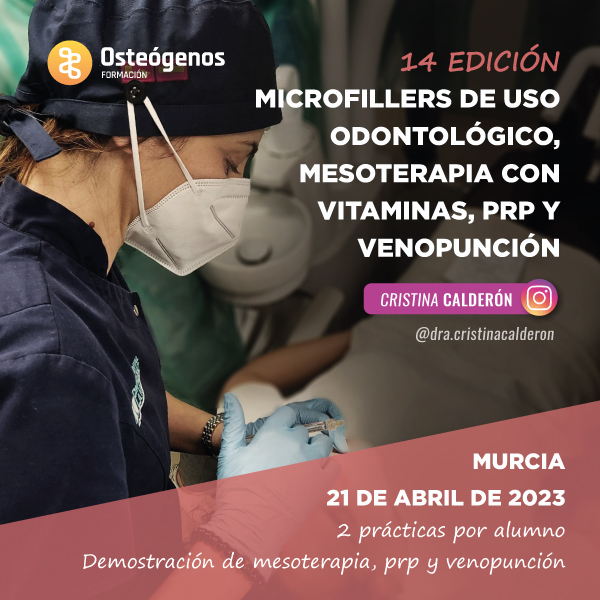 Talentoso Perfecto Belicoso Microfillers de uso odontológico, mesoterapia con vitaminas, prp y  venopunción | 28 de Octubre en Murcia - Osteógenos